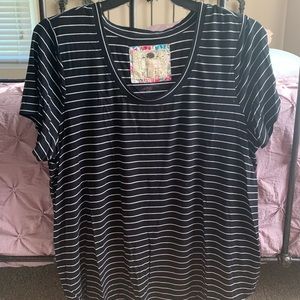 1X Cupio black & white striped top
